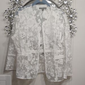 Kate & Mallory White Textured Jacket